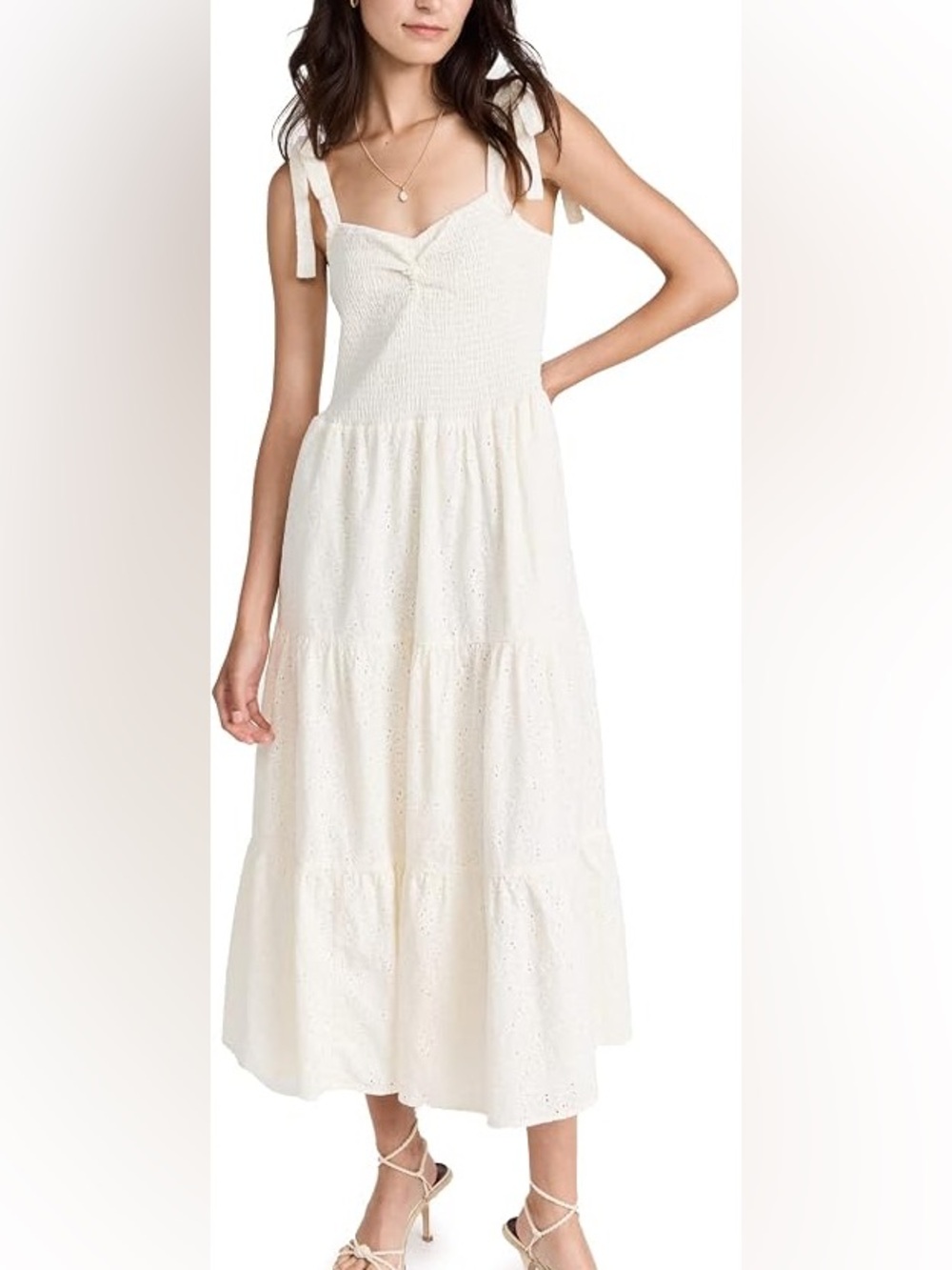 Madewell Eyelet Lucie Tiered Maxi Dress SZ XS